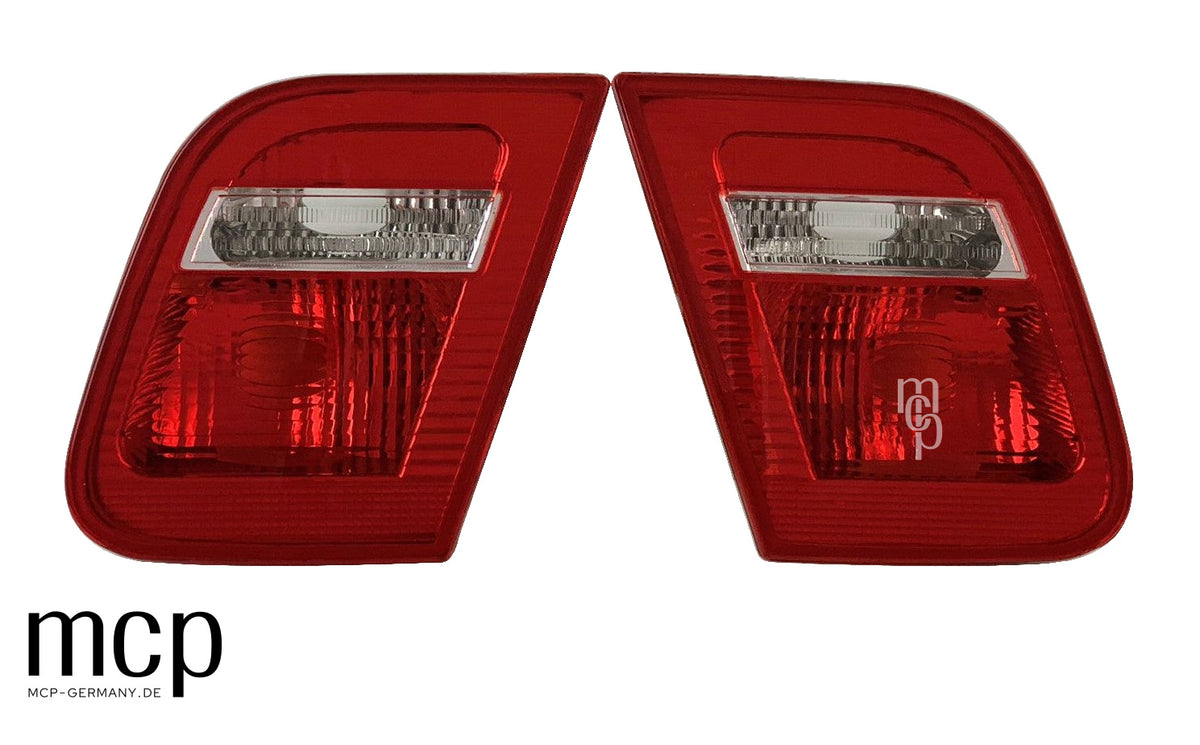 MCP 033290 – BMW 3er E46 Limousine Rückleuchten Innenteile Rot/Klar – Frontansicht