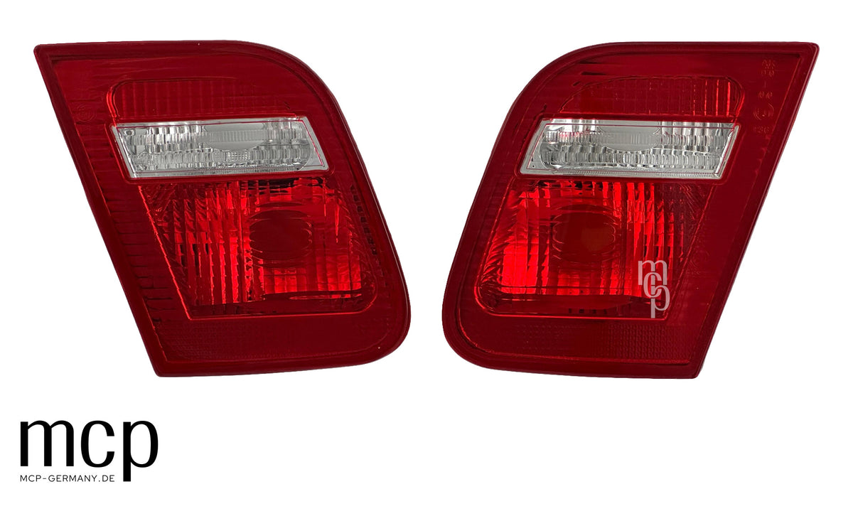 MCP 033290 – BMW 3er E46 Limousine Rückleuchten Innenteile Rot/Klar – Frontansicht Detail