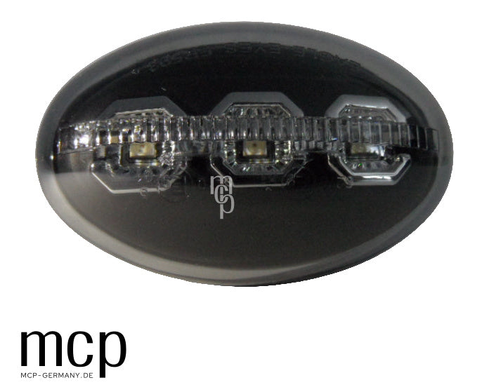 MCP 122018 – LED Seitenblinker Smoke/Schwarz – Frontansicht