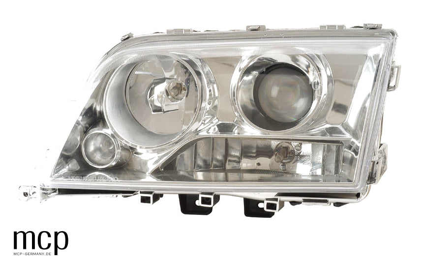 MCP 251028 – Scheinwerfer Mercedes-Benz W202 Chrom – Scheinwerfer, echte Vorderansicht