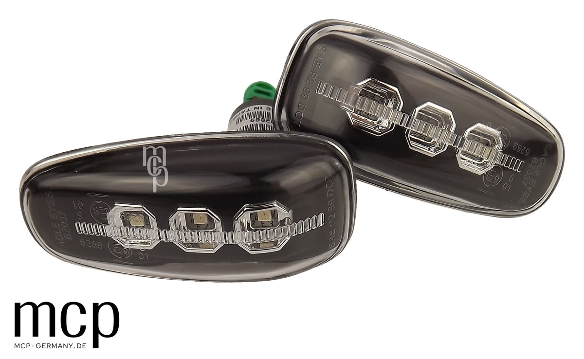 MCP 252029 – LED Seitenblinker Mercedes-Benz Schwarz – Set Frontansicht