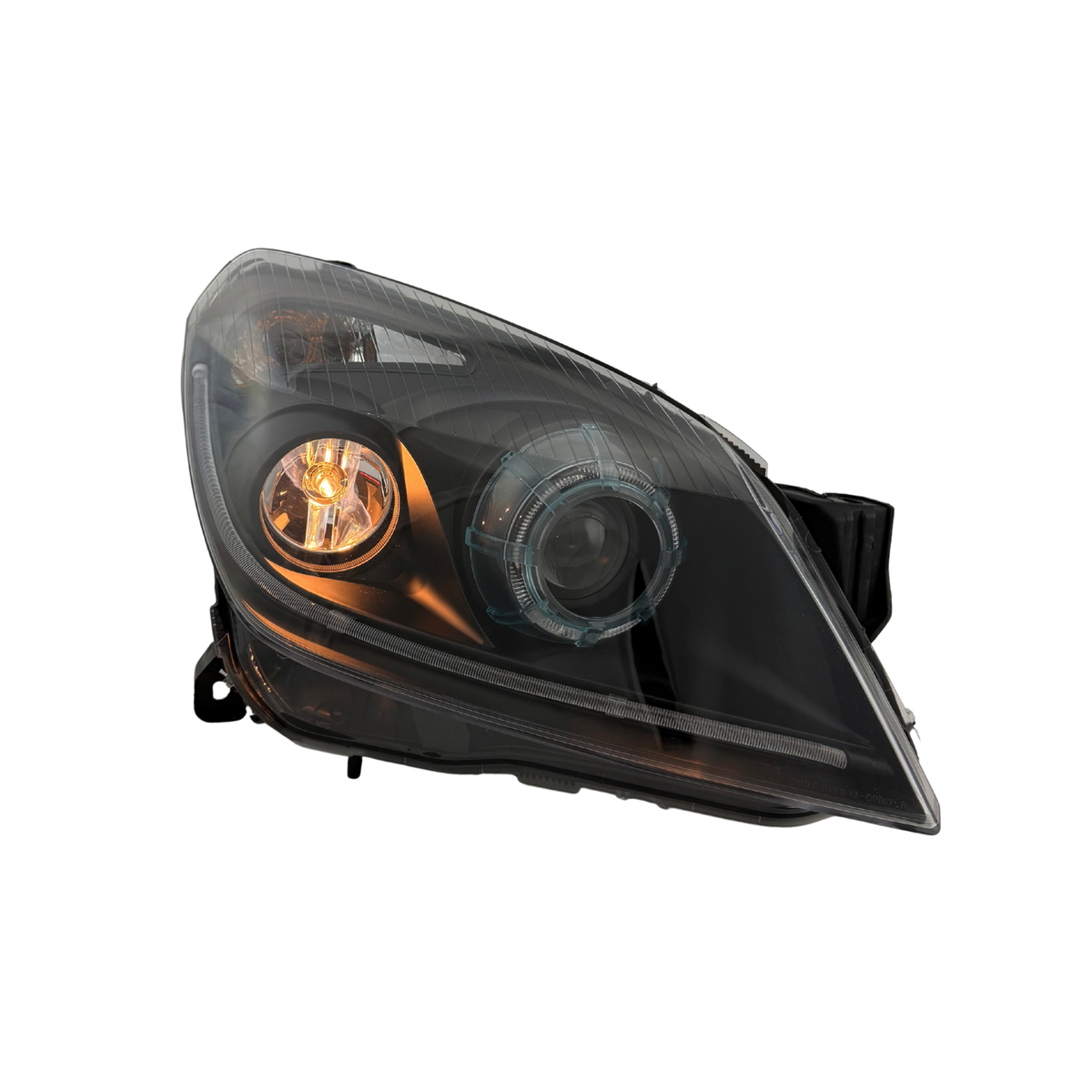 Scheinwerfer Set mit LED Lichtringen für Opel Astra H (04-10) in schwarz