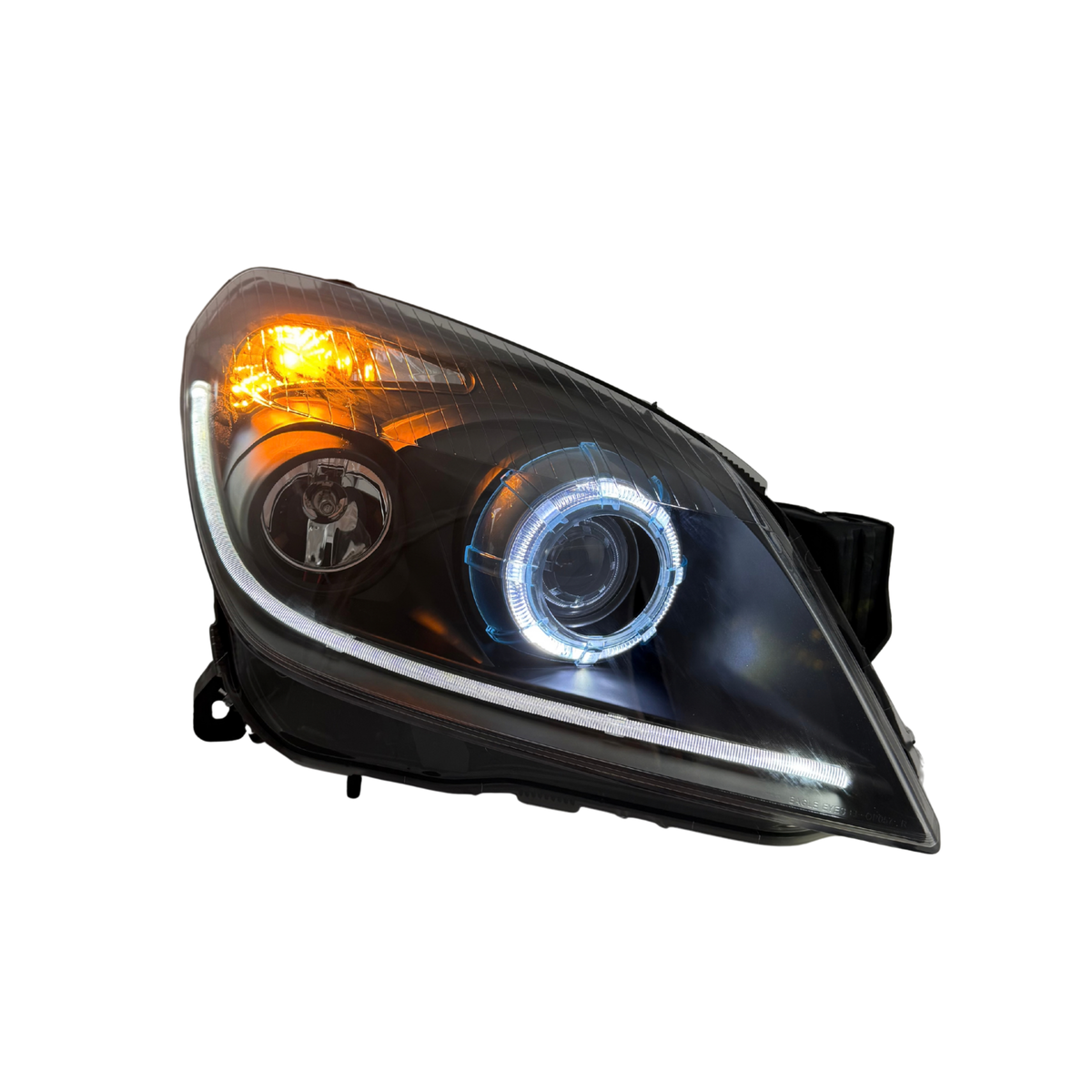 Scheinwerfer Set D2S mit LED Lichtringen Opel Astra H (04-10), schwarz