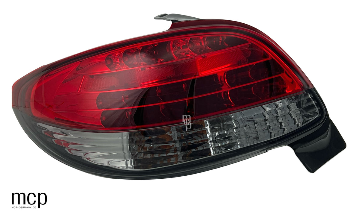 MCP 303002 – LED Rückleuchten Peugeot 206 Rot/Smoke – Frontansicht, unbeleuchtet