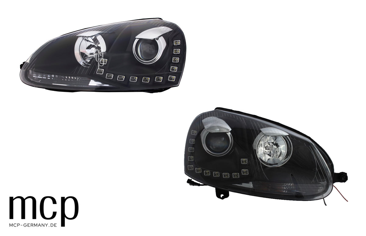 MCP 441186 – VW Golf V / Jetta 1K Scheinwerfer Schwarz – Vollstaendiges Set