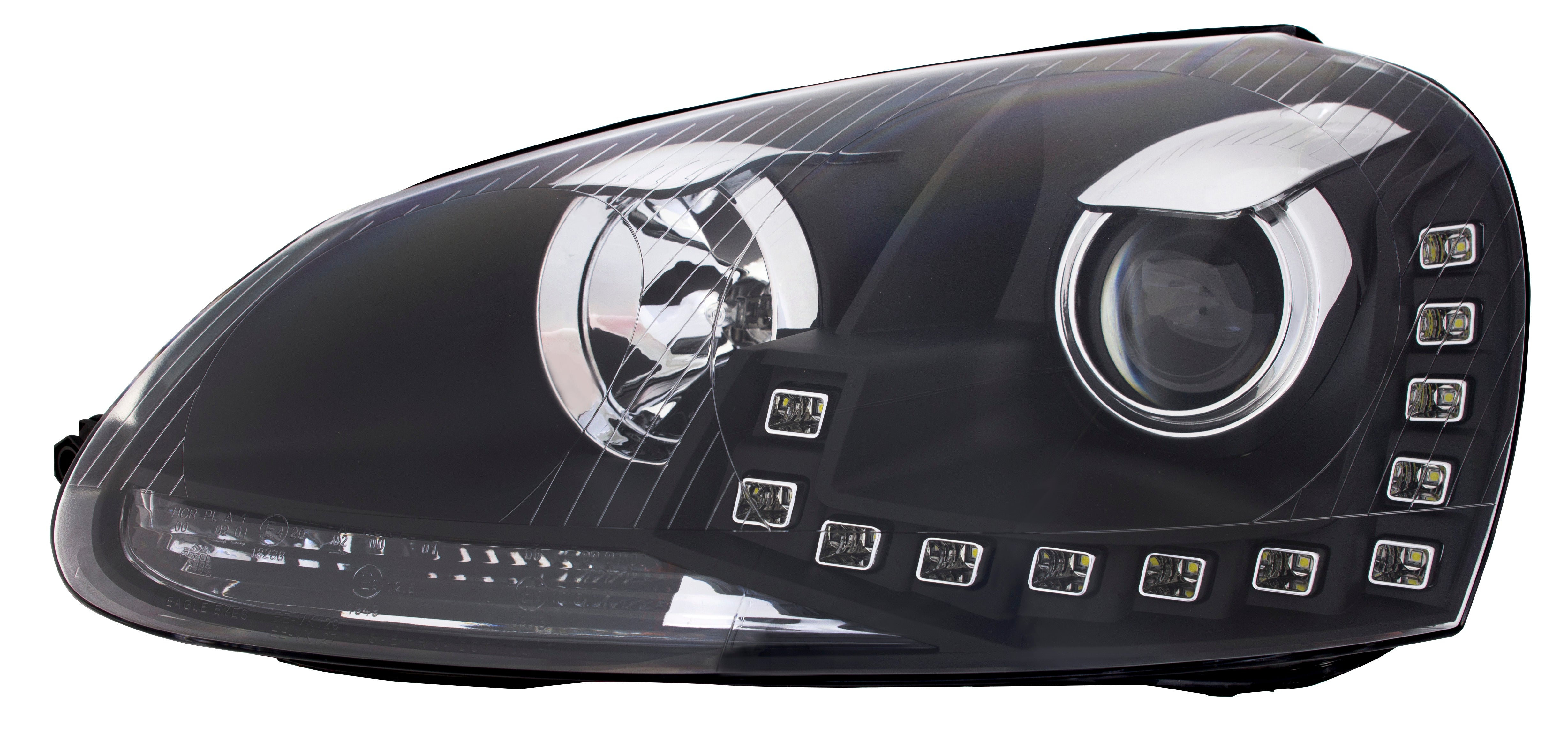Scheinwerfer Set für VW Golf 5 (V) (03-08) in schwarz mit LED Tagfahrlicht DRL