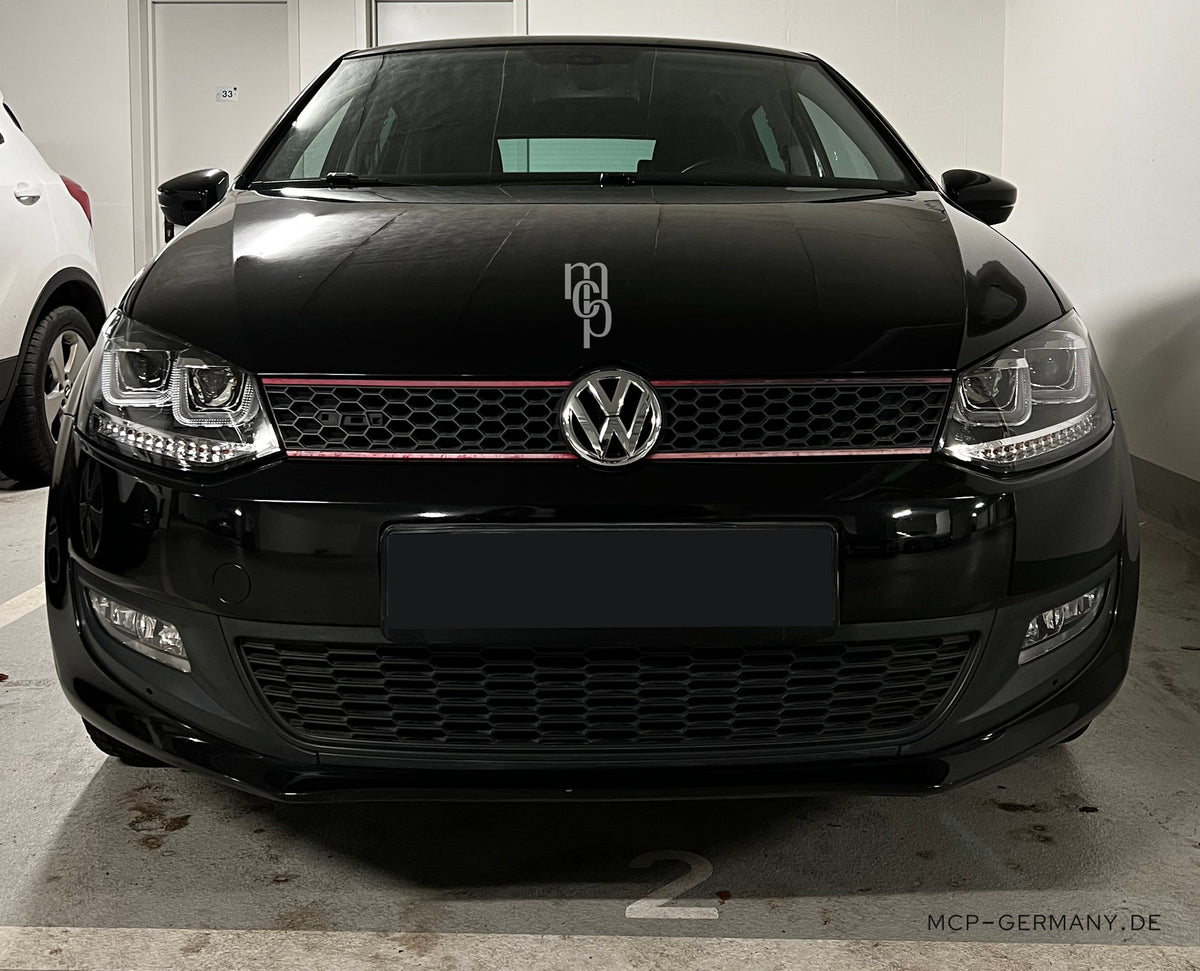 MCP 441229 – VW Polo 6R/6C Scheinwerfer Schwarz – Einbau, Gesamtfront unbeleuchtet