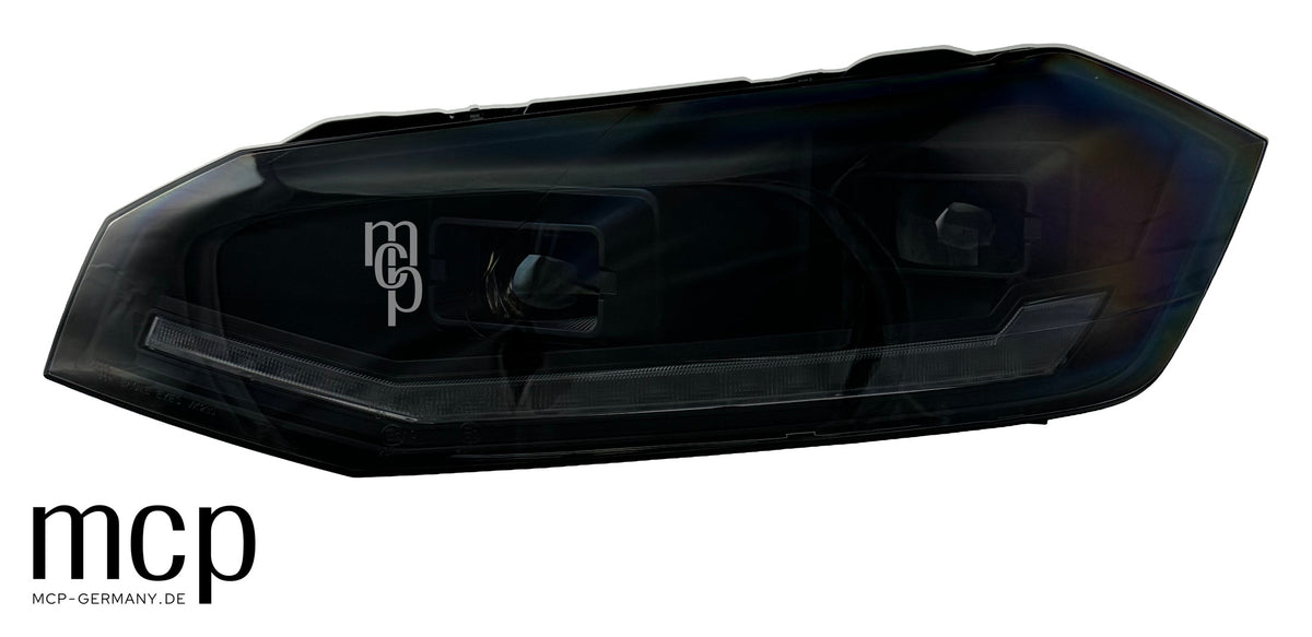 MCP 441264 – VW Polo AW1 Scheinwerfer Schwarz – Frontansicht Gegenseite