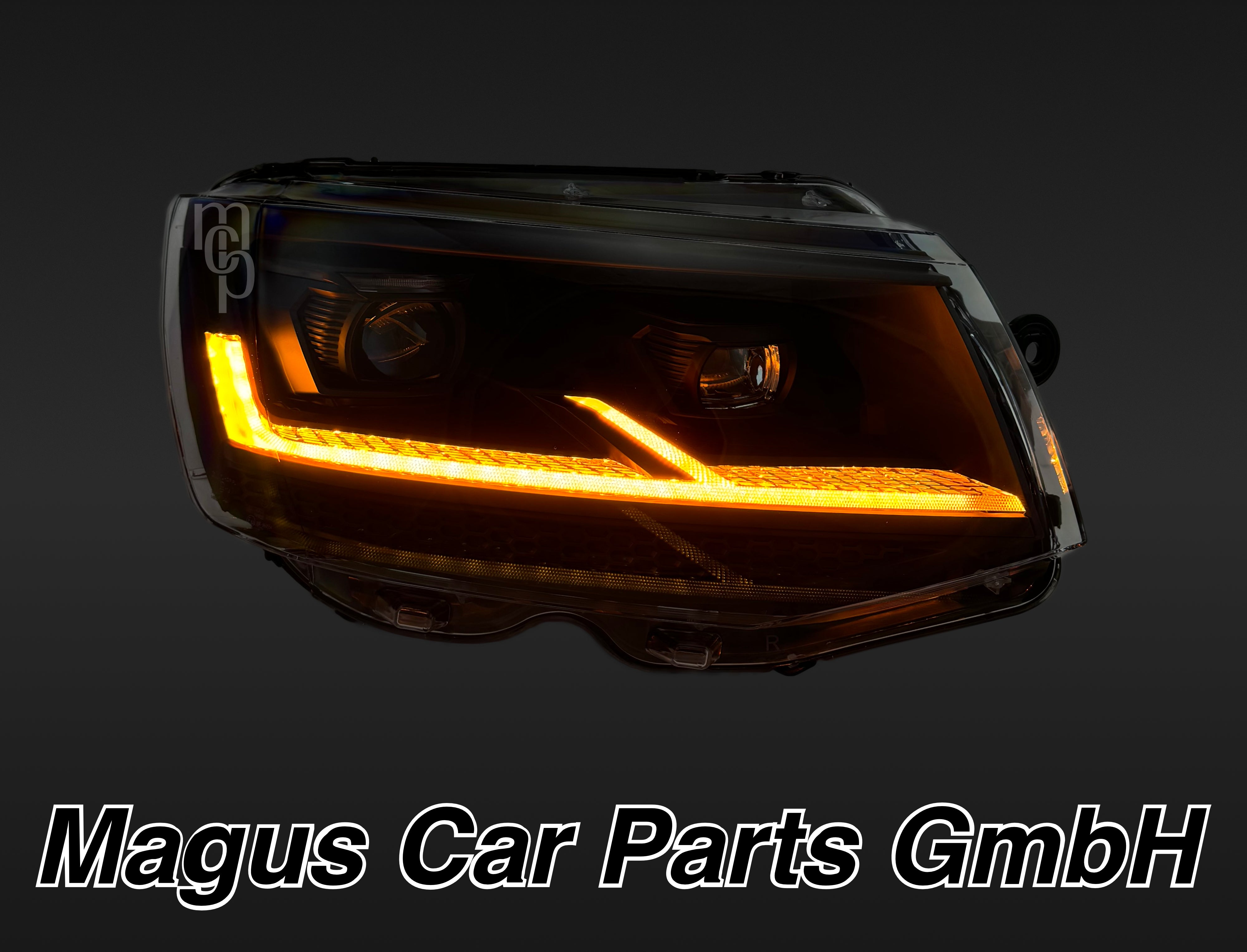 Voll LED Scheinwerfer Set für VW T6 (2015–2019) Schwarz - DRL, dyn. Blinker (H4)