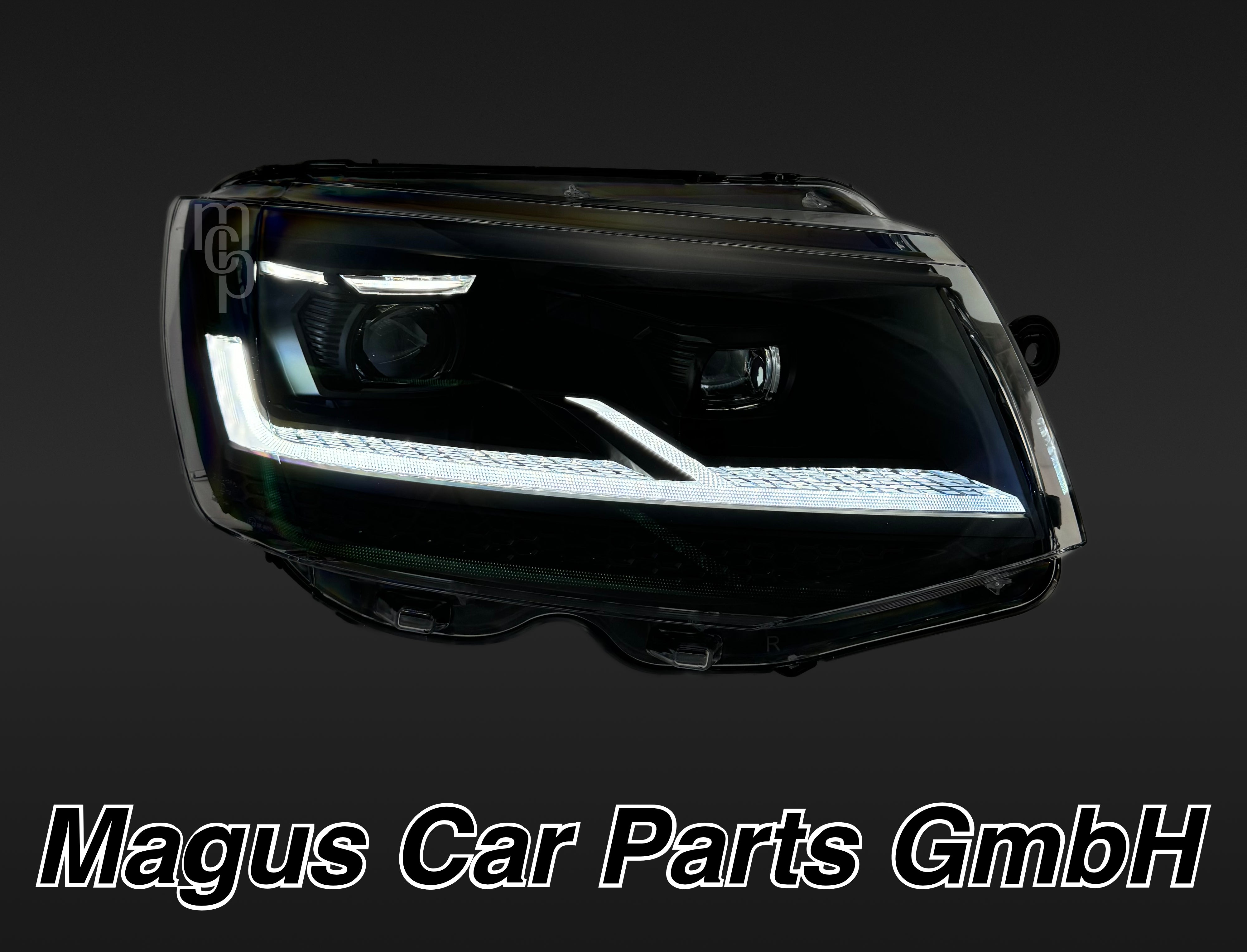 Voll LED Scheinwerfer Set für VW T6 (2015–2019) Schwarz - DRL, dyn. Blinker (H4)
