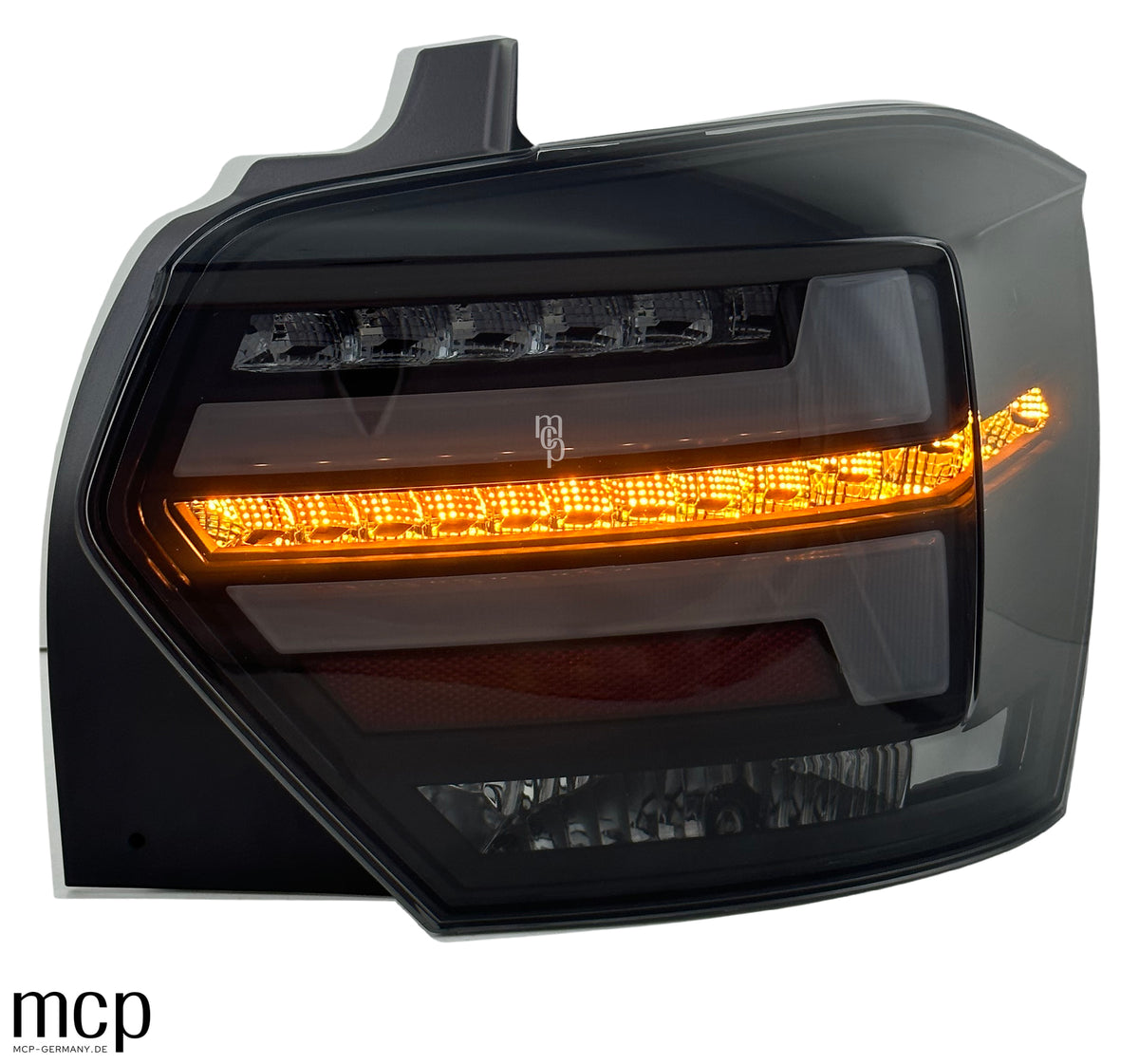 MCP 443194 – VW Polo AW LED Rückleuchten Smoke – Rechte Leuchte mit gelbem Blinker