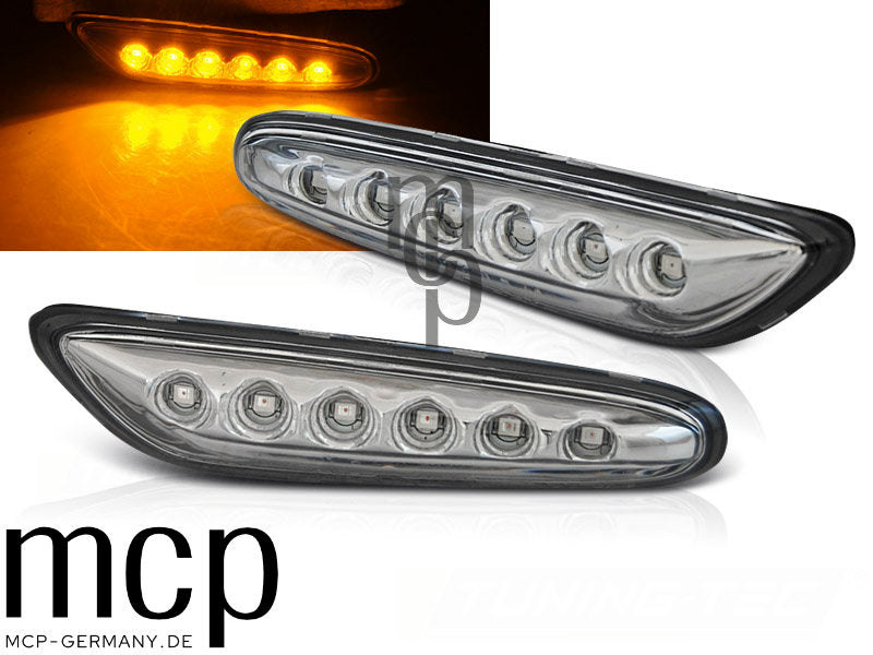 LED Seitenblinker Set für BMW 3er E46 / E60 / E87 / E90 in Chrom