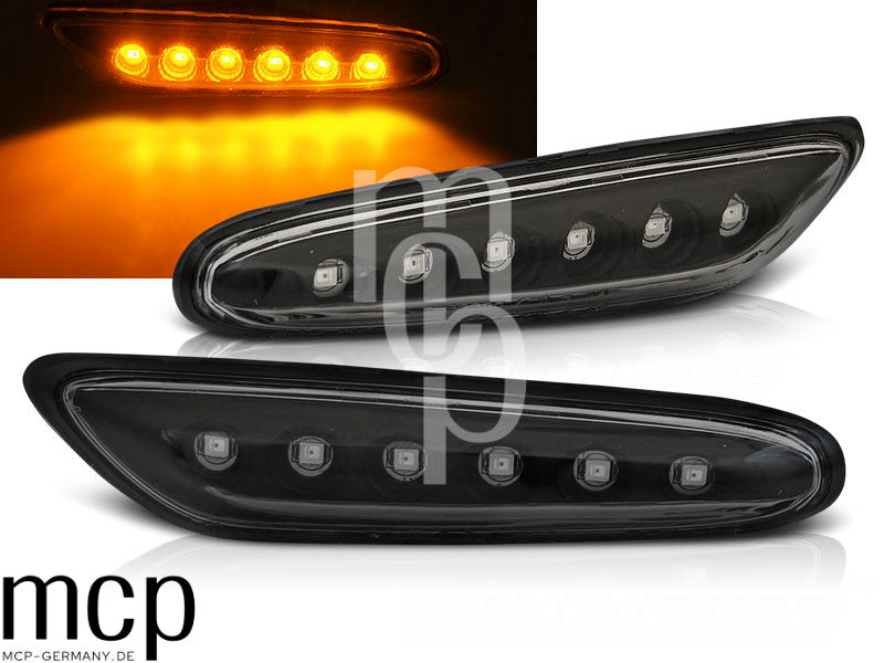 LED Seitenblinker Set für BMW 3er E46 / E60 / E87 / E90 in Schwarz