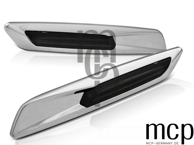 LED Seitenblinker Set für BMW E60/ E90/ E92/ E82 in Silber/Smoke