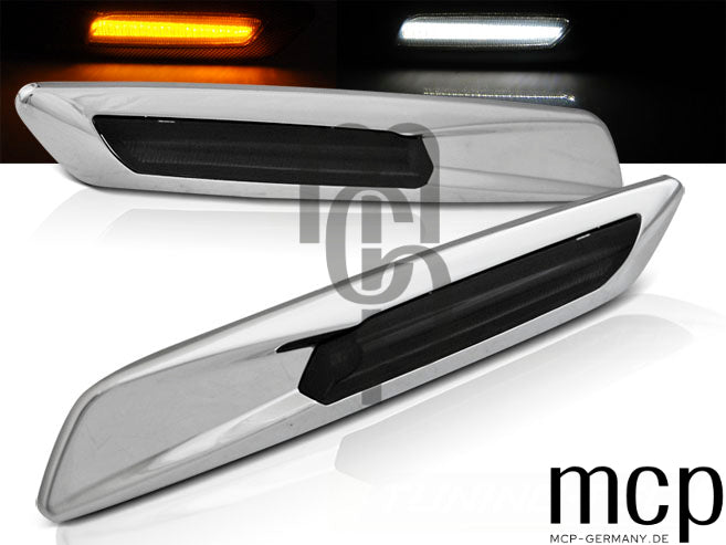LED Seitenblinker Set für BMW E60/ E90/ E92/ E82 in Silber/Smoke