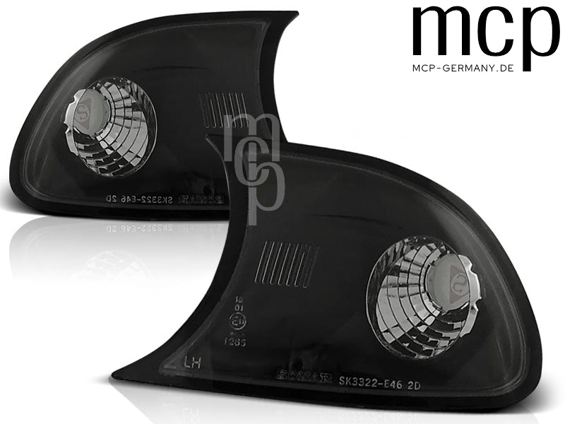 Frontblinker Set für BMW 3er E46 Coupé (04/1999 bis 08/2001) in Schwarz