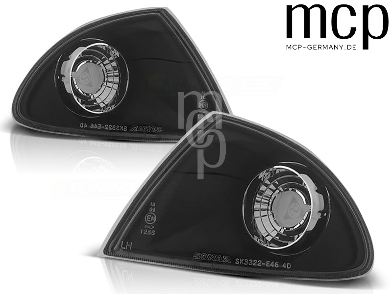 Frontblinker Set für BMW 3er E46 Limousine / Touring (05/1998 bis 08/2001) in Schwarz