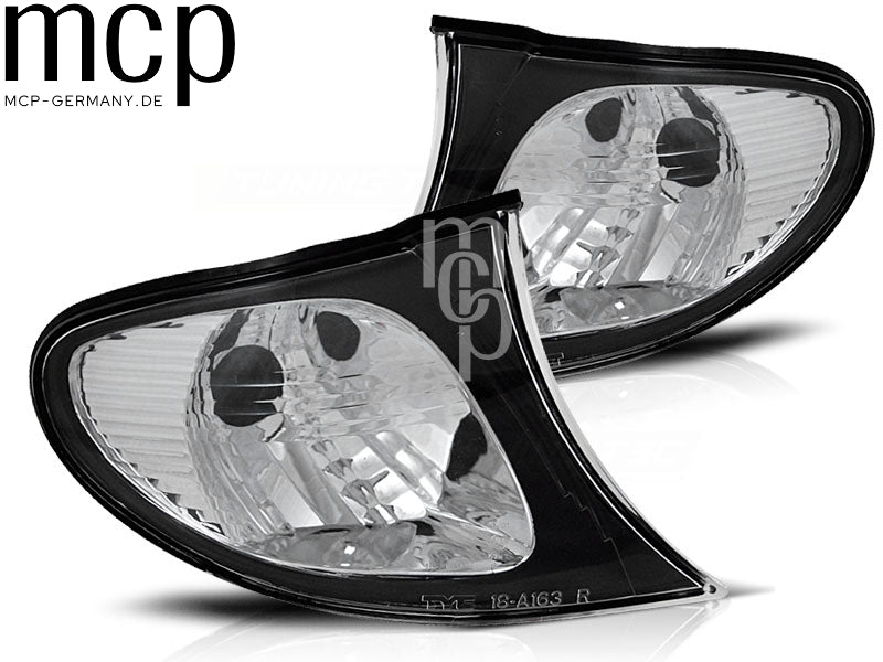 Frontblinker Set für BMW E46 Limousine/Touring (09/2001 bis 03/2005) mit schwarzem Rand