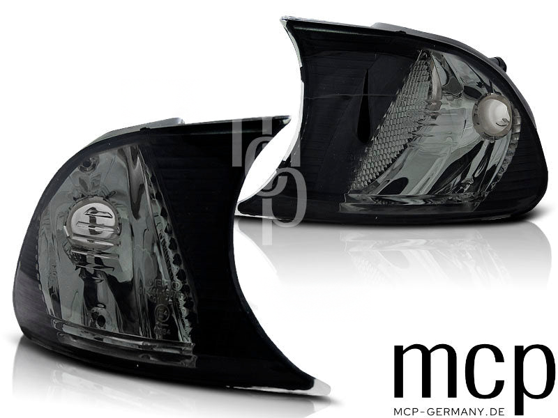Frontblinker Set für BMW 3er E46 Coupé / Cabrio (09/2001 bis 03/2003) in Smoke