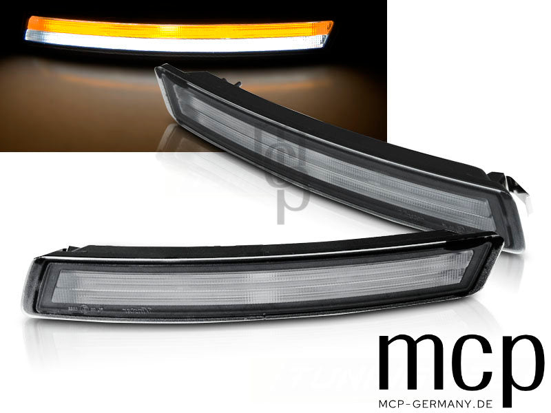 Dynamisches LED Frontblinker Set mit LED Tagfahrlicht für VW NEW Beetle (2006 bis 2010) in Weiß