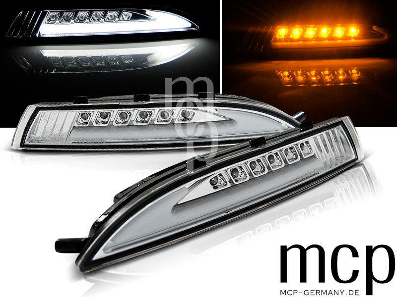 LED Frontblinker Set mit Standlicht für VW Scirocco (2008 bis 04/2014) in Chrom – Alt1 MCP Bereinigt