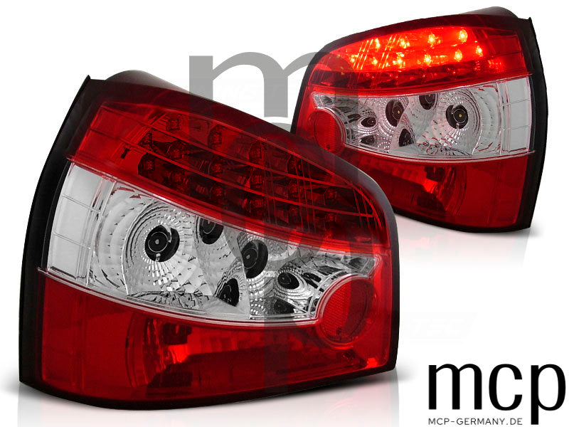 LED Rückleuchten Set für Audi A3 8L (08/96-08/03) in Rot/Chrom
