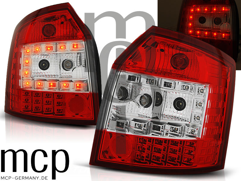 LED Rückleuchten Set für Audi A4 B6 (8E) Avant (10/00 bis 10/04) in Rot/Klar