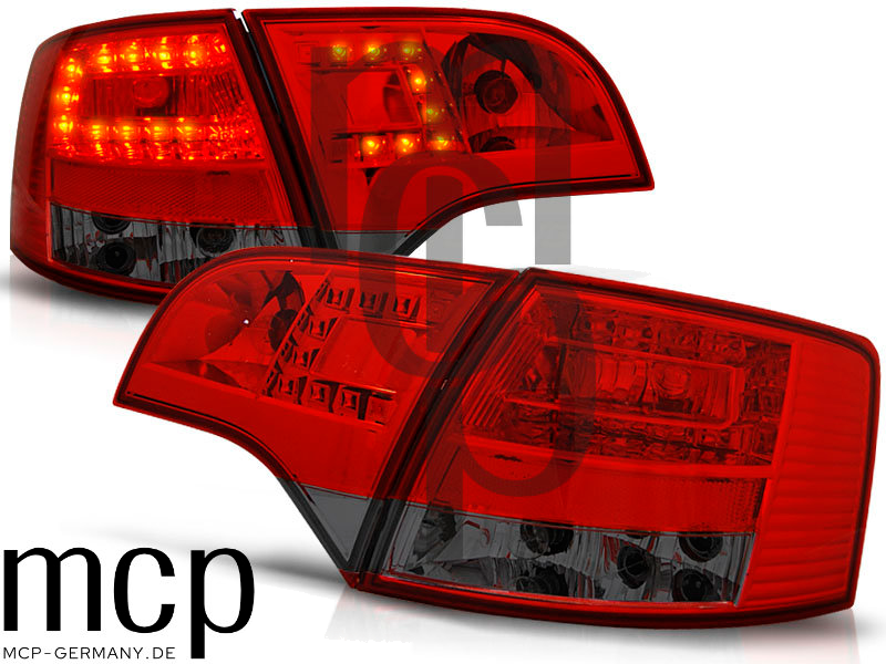 LED Rückleuchten Set für Audi A4 B7 (8E) Avant (11/04 bis 03/08) in Rot/Smoke – Ansicht 1