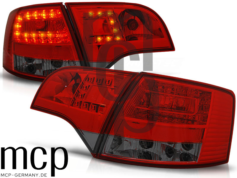 LED Rückleuchten Set für Audi A4 B7 (8E) Avant (11/04 bis 03/08) in Rot/Smoke