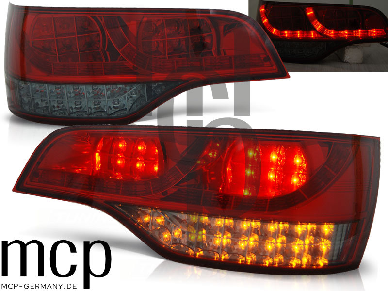 Voll LED Rückleuchten Set für Audi Q7 4L (09/05-03/09) in Rot/Smoke