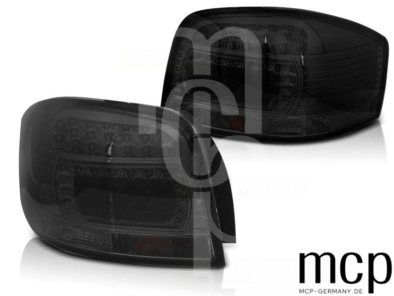 LED Rückleuchten Set für Audi A3 8P 3-Türer (05/03 bis 04/08) in Smoke
