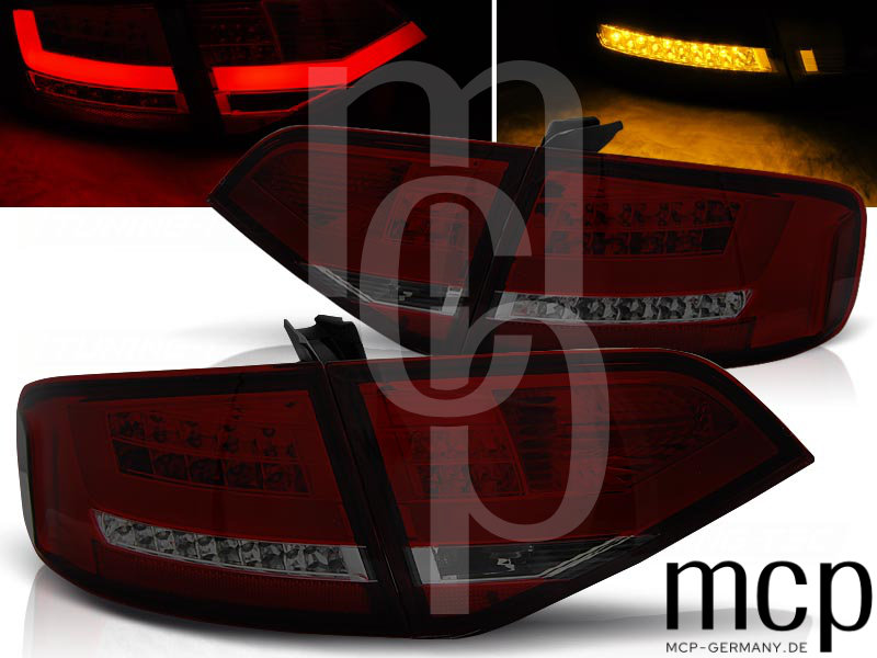 LED Lightbar Rückleuchten Set für Audi A4 B8 (12/07-10/11) in Rot/Smoke