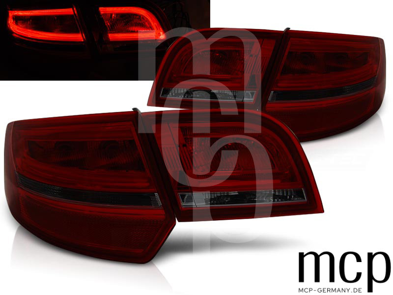 LED Lightbar Rückleuchten Set für Audi A3 8P Sportback (09/04 bis 10/08) in Rot/Smoke