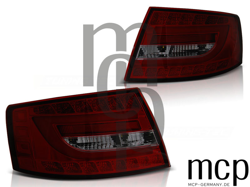 LED Rückleuchten Set für Audi A6 C6 4F (04/04-06/08) in Rot/Smoke