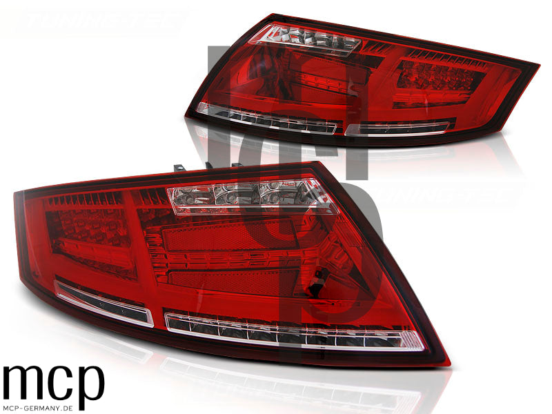 Voll LED Rückleuchten Set für Audi TT 8J Coupé, Cabrio und Roadster (06/06-12/14) in Rot/Klar