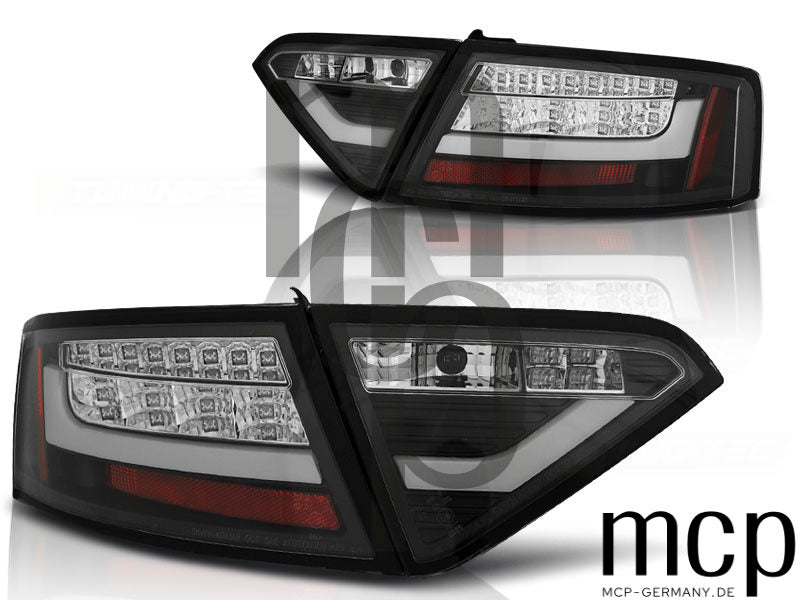 LED Lightbar Rückleuchten Set für Audi A5 Coupé, Cabrio und Sportback (06/07 bis 11/11) in Schwarz
