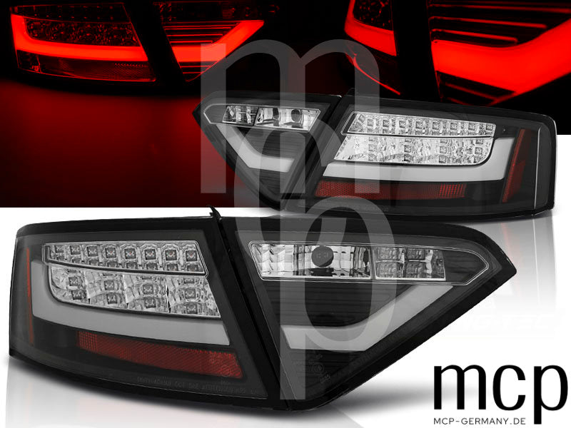 LED Lightbar Rückleuchten Set für Audi A5 Coupé, Cabrio und Sportback (06/07 bis 11/11) in Schwarz