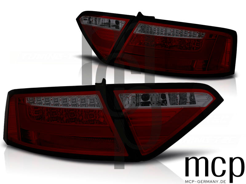 LED Lightbar Rückleuchten Set für Audi A5 Coupé, Cabrio und Sportback (06/07-11/11) in Rot/Smoke