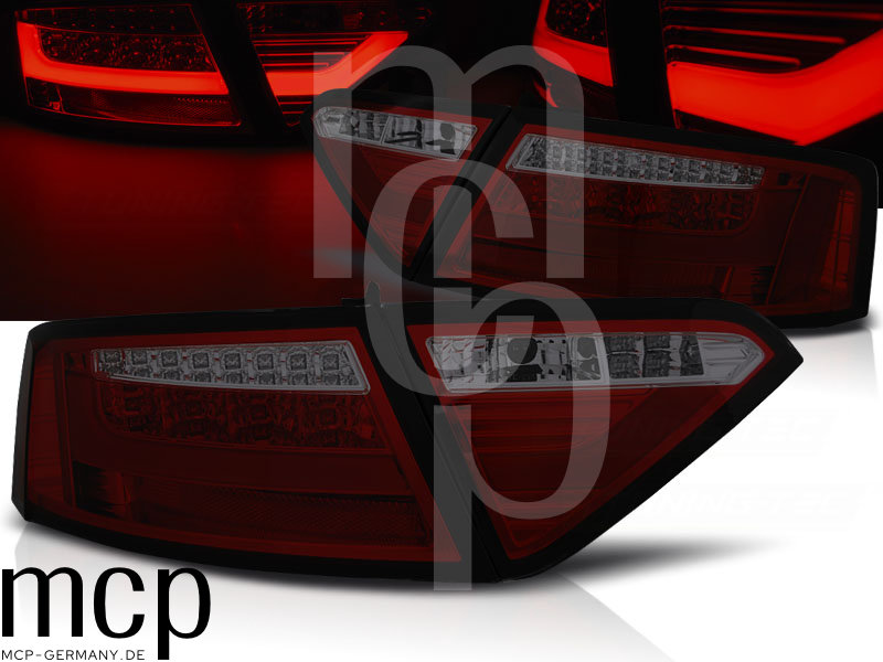 LED Lightbar Rückleuchten Set für Audi A5 Coupé, Cabrio und Sportback (06/07-11/11) in Rot/Smoke