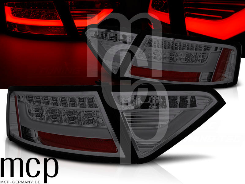 LED Lightbar Rückleuchten Set für Audi A5 Coupé, Cabrio und Sportback (06/07 bis 11/11) in Smoke