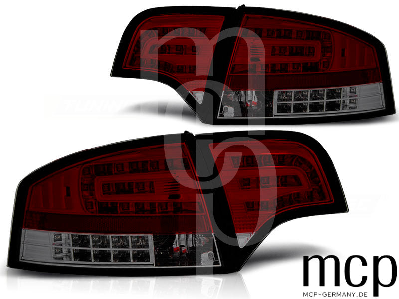 LED Rückleuchten Set für Audi A4 B7 8E Limousine (11/04-03/08) in Rot/Smoke