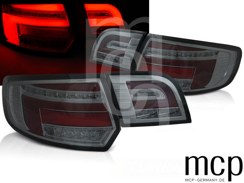 Voll LED Rückleuchten Set für Audi A3 8P Sportback (11/08-08/12) in Rot/Chrom