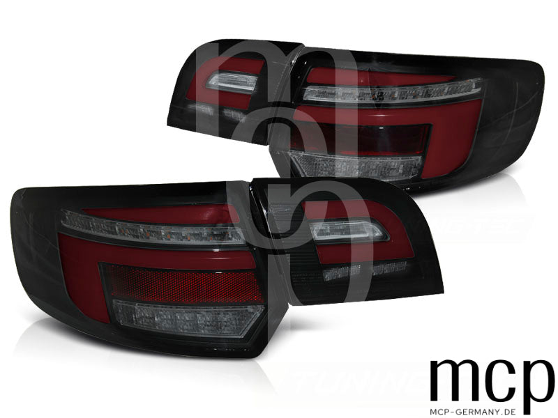 Voll LED Rückleuchten Set für Audi A3 8P Sportback (11/08-08/12) in Schwarz/Rot