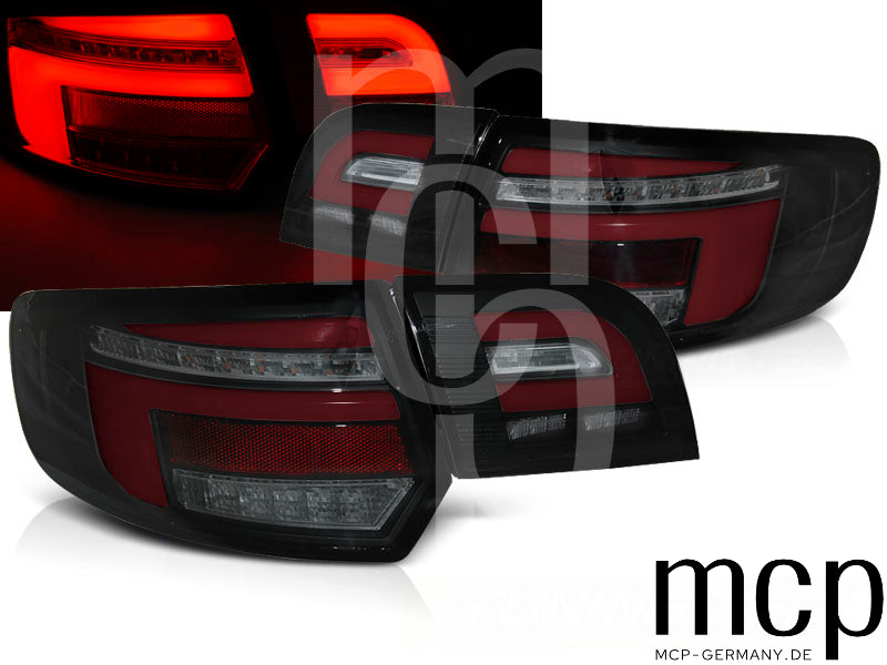 Voll LED Rückleuchten Set für Audi A3 8P Sportback (11/08-08/12) in Schwarz/Rot