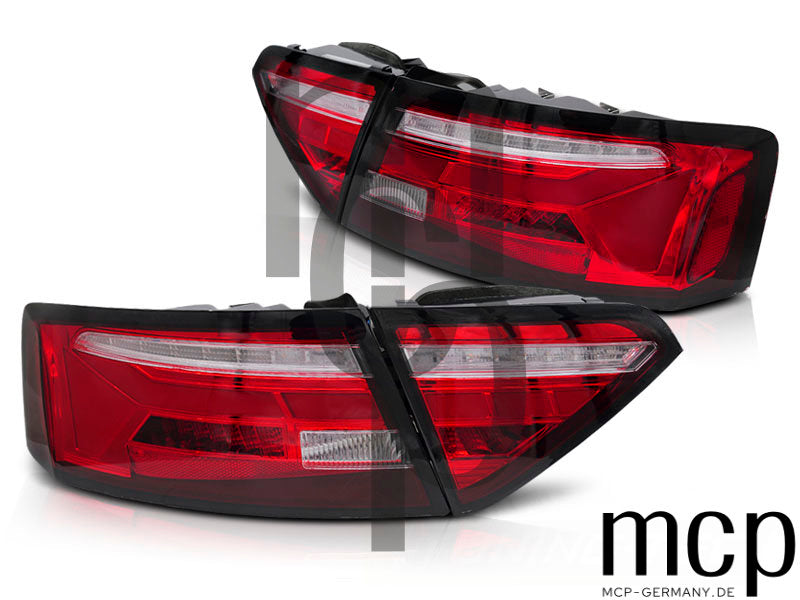Voll LED Lightbar Rückleuchten Set für Audi A5 Facelift (12/11 bis 06/16) in Rot/Klar mit Dynamischem Blinker