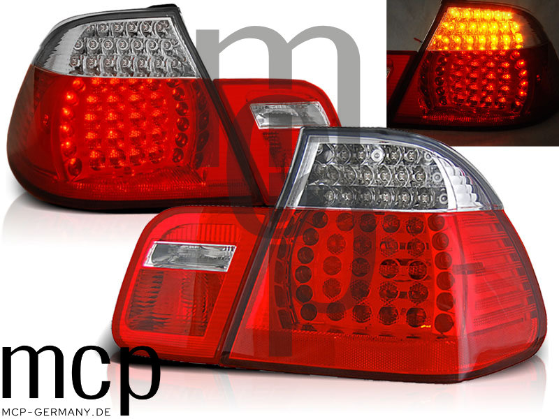 LED Rückleuchten Set für BMW 3er E46 Limousine (1998 bis 2001) in Rot/Klar
