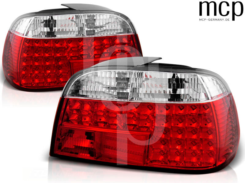 LED Rückleuchten Set für BMW 7er E38 (06/94-07/01) Rot/Chrom
