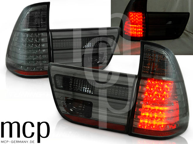 LED Rückleuchten Set für BMW X5 E53 (09/99 bis 10/03) in Schwarz/Smoke