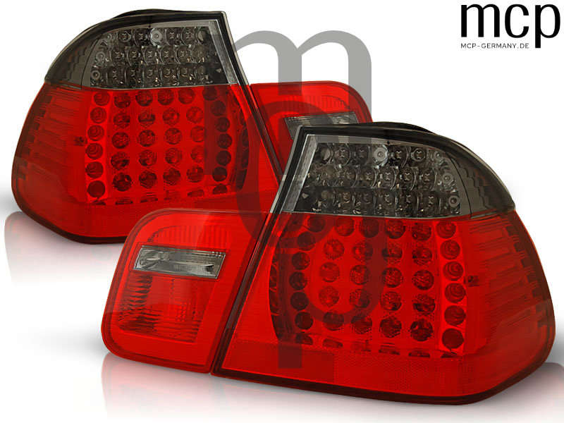 LED Rückleuchten Set für BMW 3er E46 Limousine (05/98 bis 08/01) in Rot/Smoke mit LED-Blinker