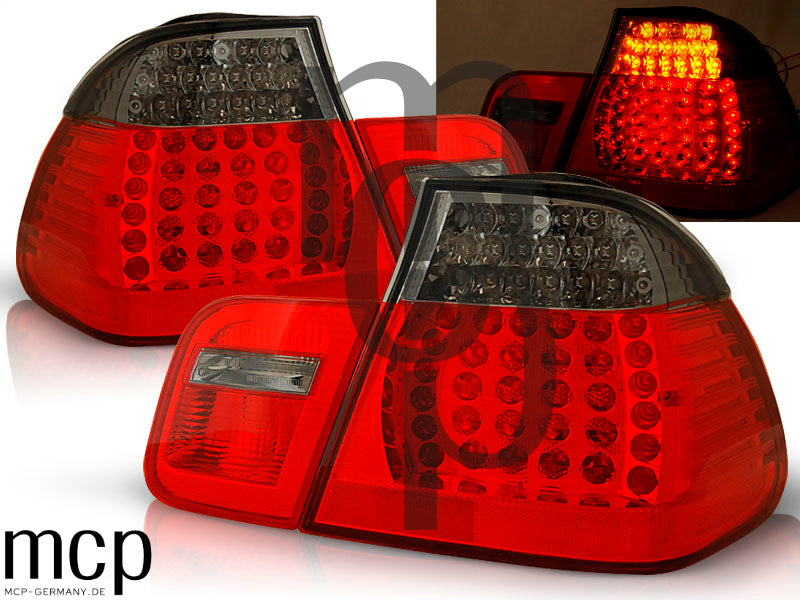 LED Rückleuchten Set für BMW 3er E46 Limousine (05/98 bis 08/01) in Rot/Smoke mit LED-Blinker